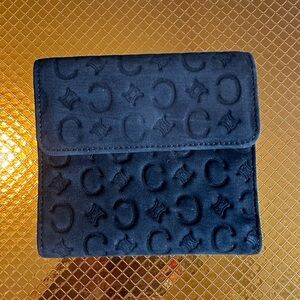 Authentic Celine black suede compact wallet in great condition!